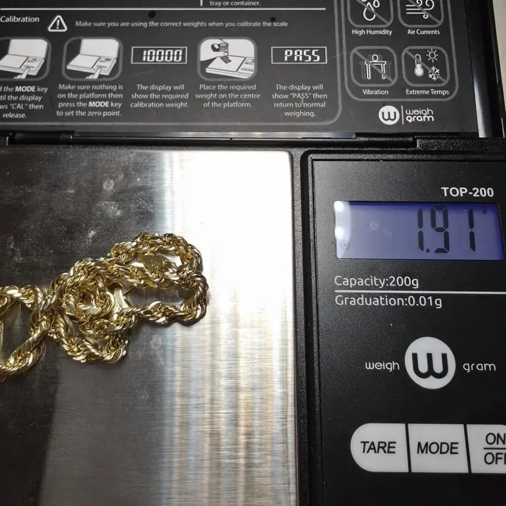 10k Yellow Gold Diamond Cut Hollow Rope Bracelet 8